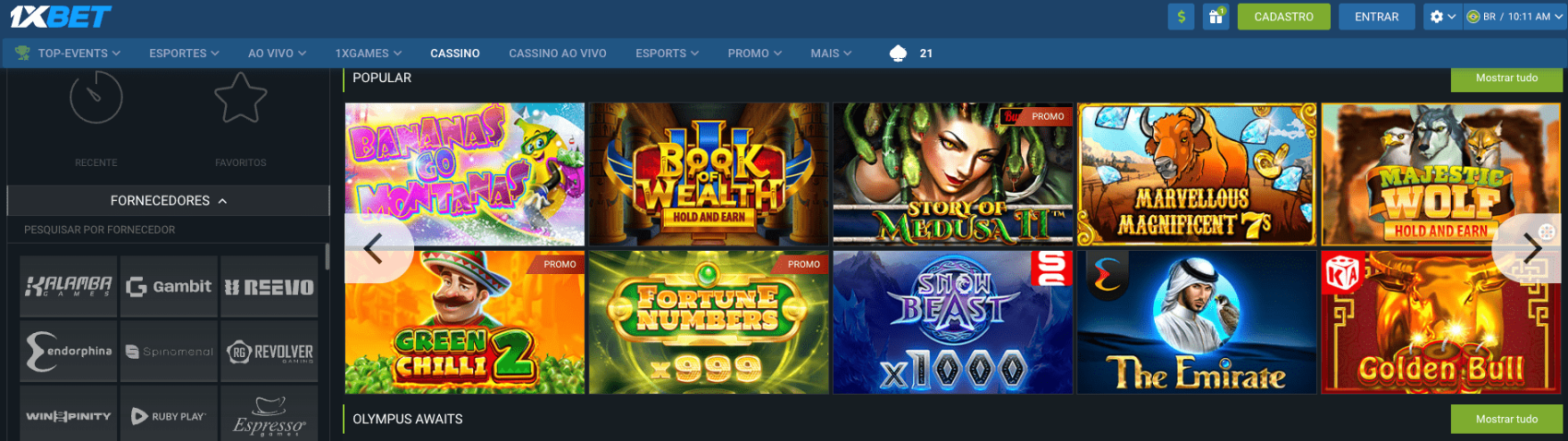 1xBet jogos